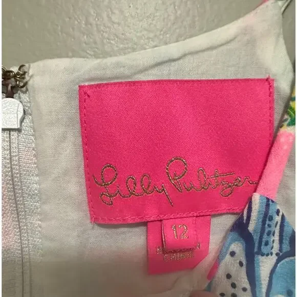 Lilly Pulitzer Pearl Top Pop Up Summer Remix Size 12 Patchwork Sleeveless Floral - Picture 3 of 8